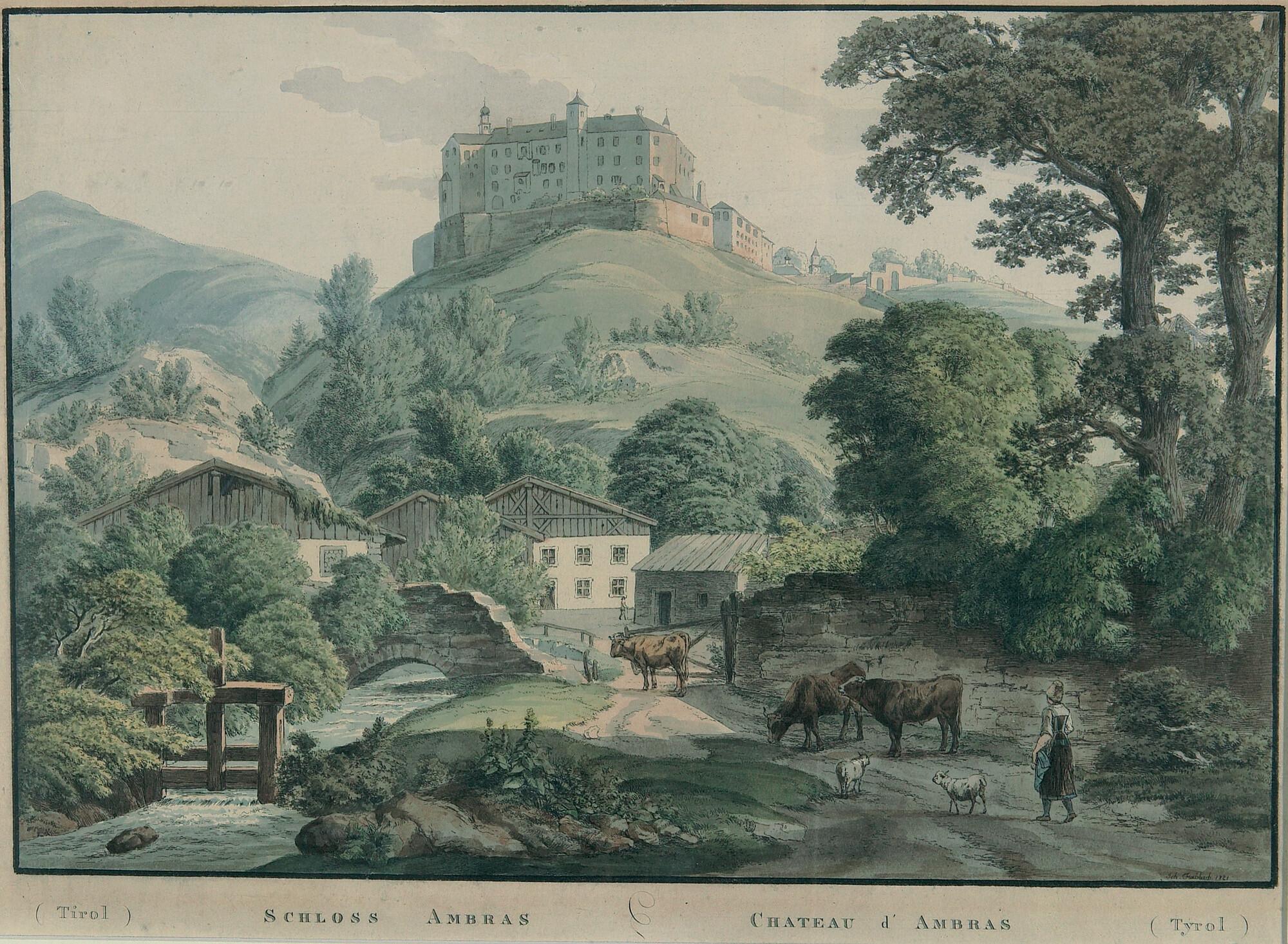 Johann Heinrich Fischbach - Schloss Ambras in Tirol.