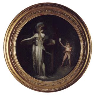 Johann Heinrich Füssli - Mädchen am Spinett und Elfenbote, 1785-86