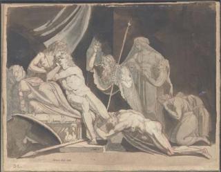 Johann Heinrich Füssli - Meleager implored by the Aetolians to defend the City of Calydon (Iliad IX, 574-586)
