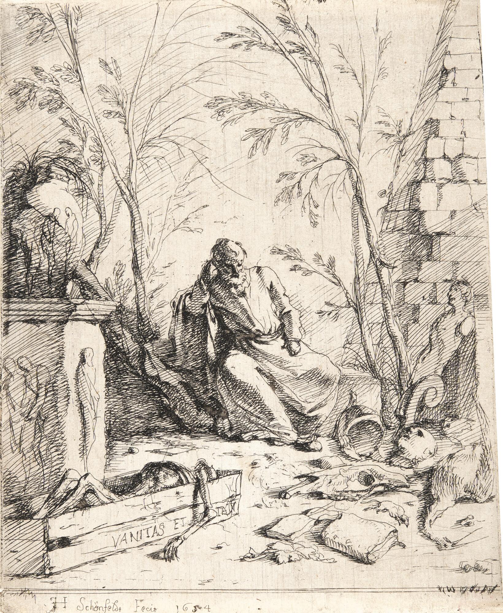 Johann Heinrich Schönfeld - Der Philosoph Demokrit in Meditation (Vanitas Et …)