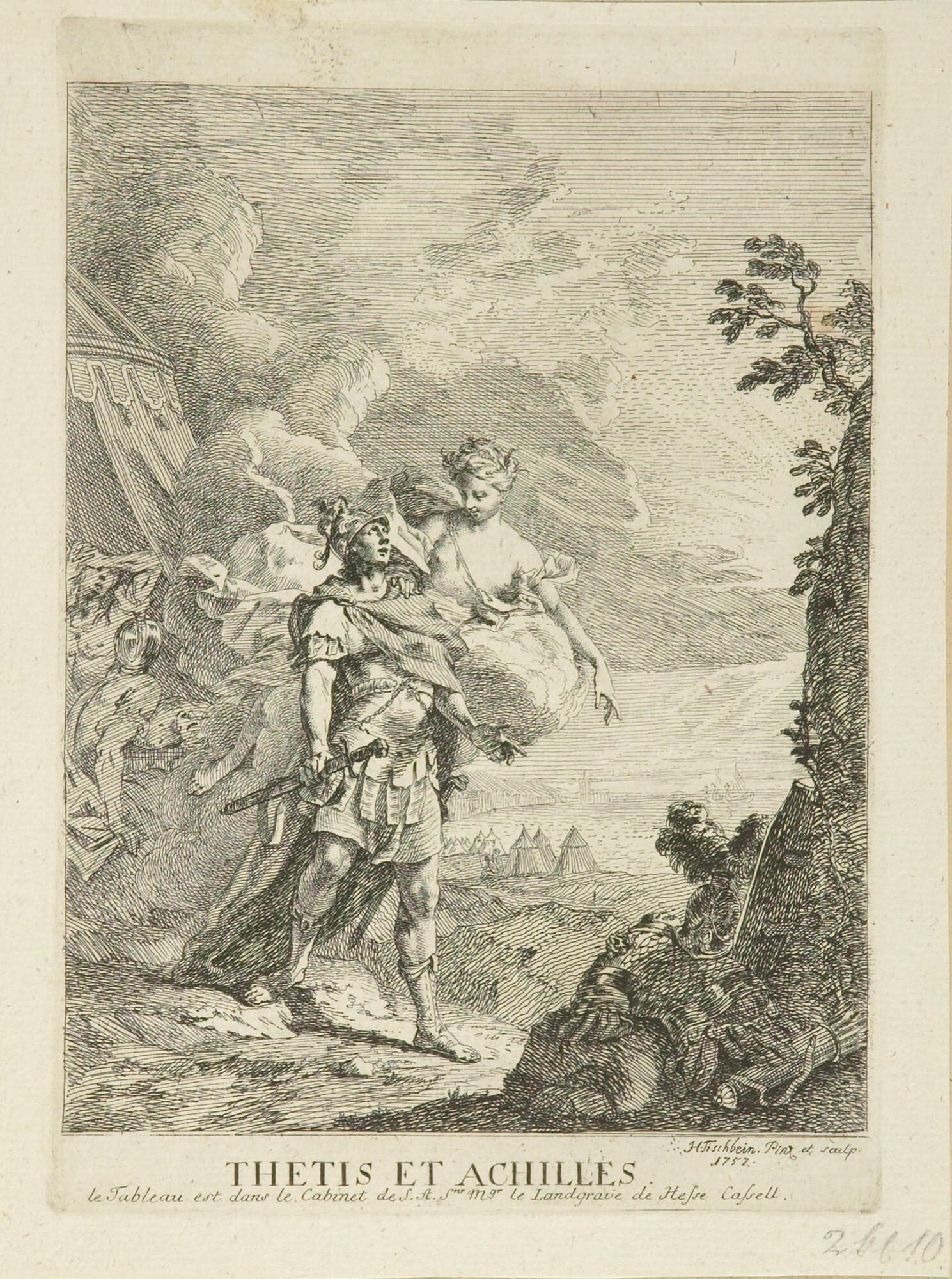 Johann Heinrich Tischbein d. Ä. - 2 Bll.: Thetis et Achilles – Menelaus et Paris.
