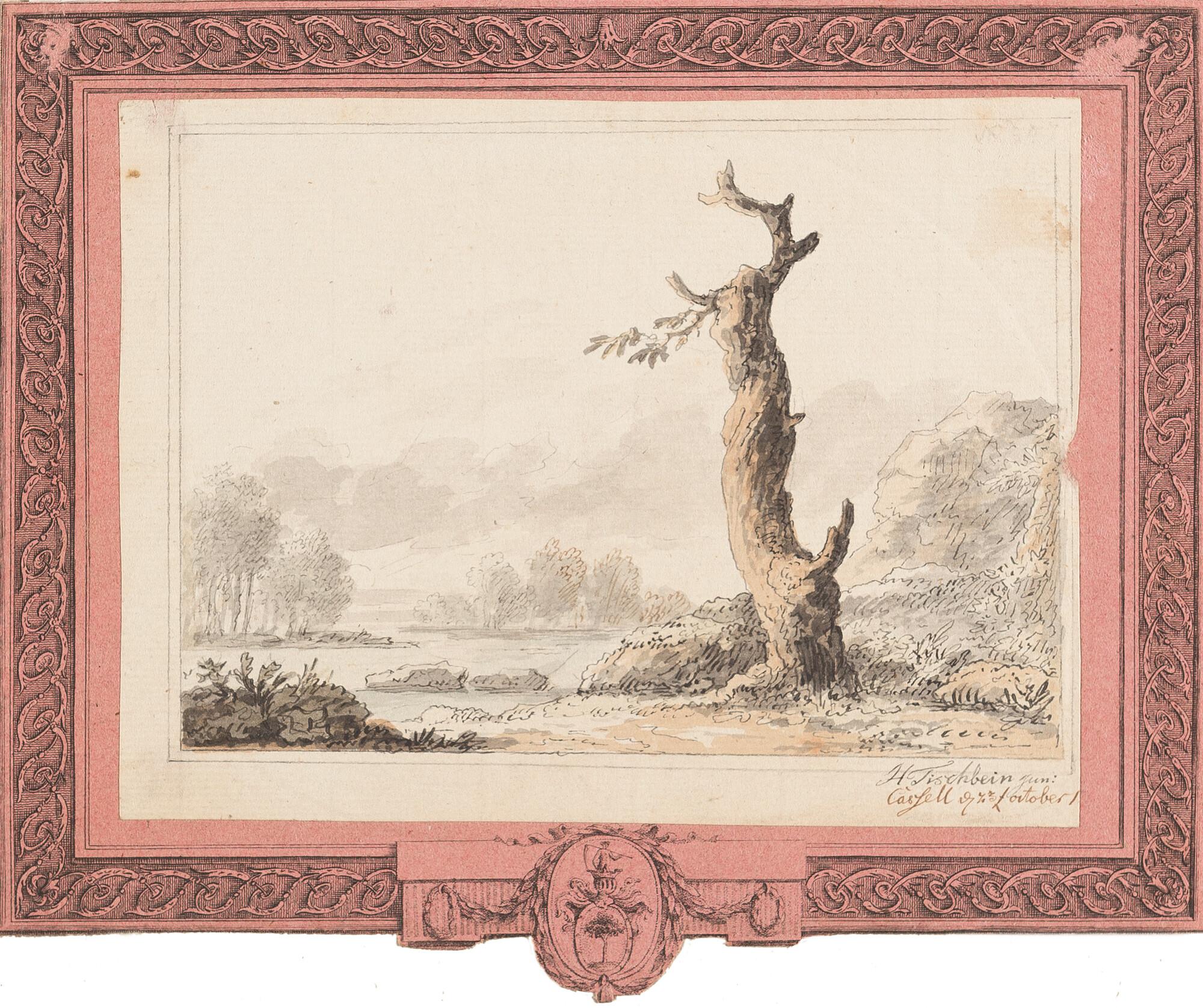 Johann Heinrich Tischbein d. Ä. - Kleine Landschaft mit knorrigem Baum