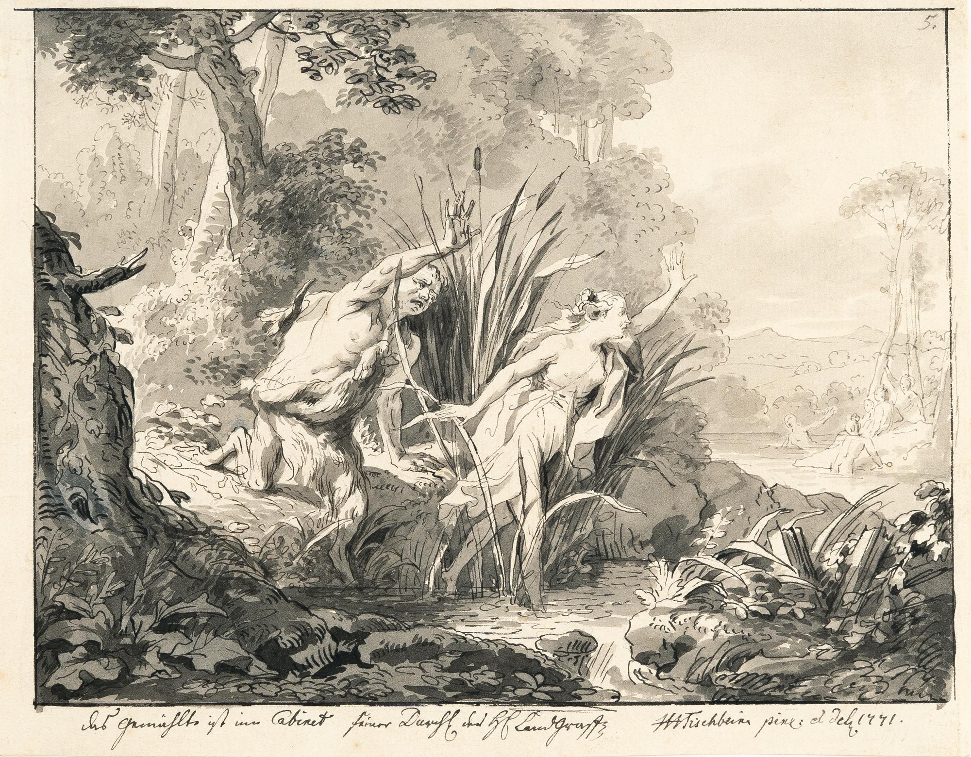 Johann Heinrich Tischbein d. Ä. - Syrinx flieht vor Pan