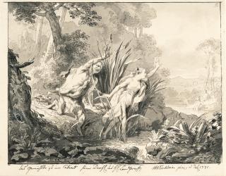 Johann Heinrich Tischbein d. Ä. - Syrinx flieht vor Pan