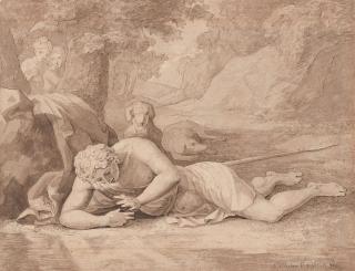 Johann Heinrich Wilhelm Tischbein - Narziss betrachtet sich im Wasser