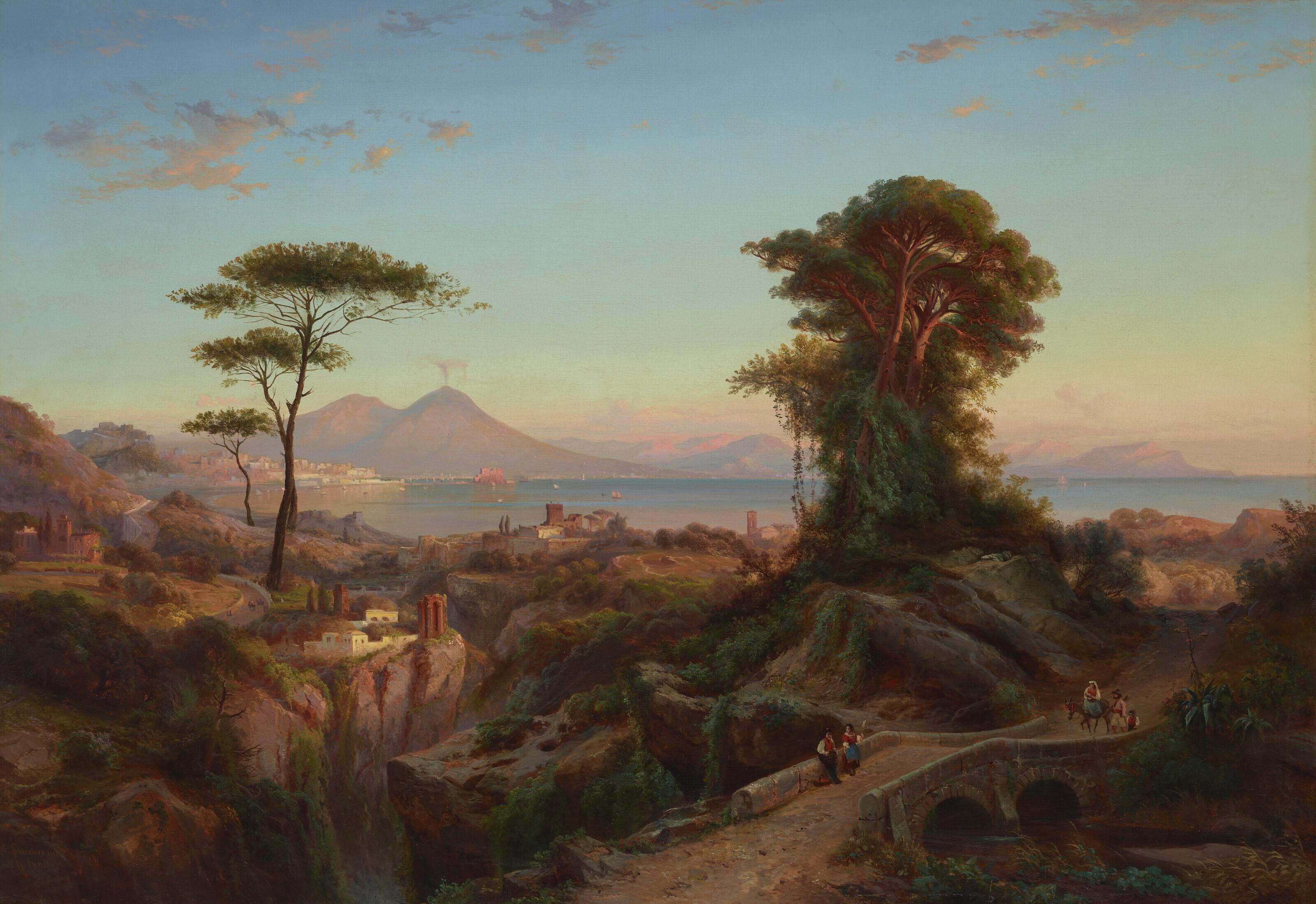 Johann Hermann Carmiencke - Mt. Vesuvius and the Bay of Naples