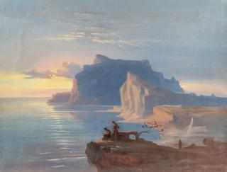 Johann Jacob Frey - Sonnenuntergang an südlicher Felsenküste