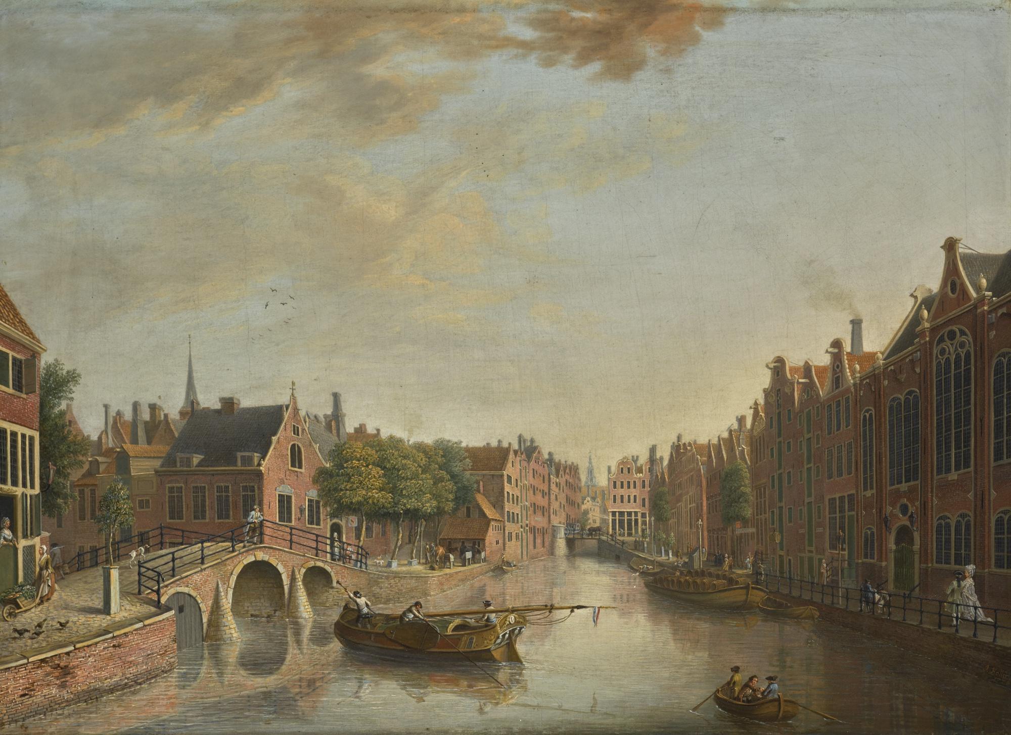 Johann Jacob Koller - Amsterdam, A View Of The Spui With, On The Left, The Nieuwezijds Voorburgwal And The Entrance Of The Begijnhof With The Tower Of The Engelse Kerk, The Bridge Of The Kalverstraat, And The Tower Of The Zuiderkerk Beyond