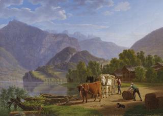 Johann Jakob Biedermann - Am Walensee mit Churfirsten (Blick von Mols)