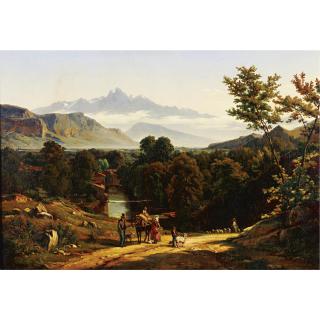 Johann Jakob Biedermann - Travelers In A Valley