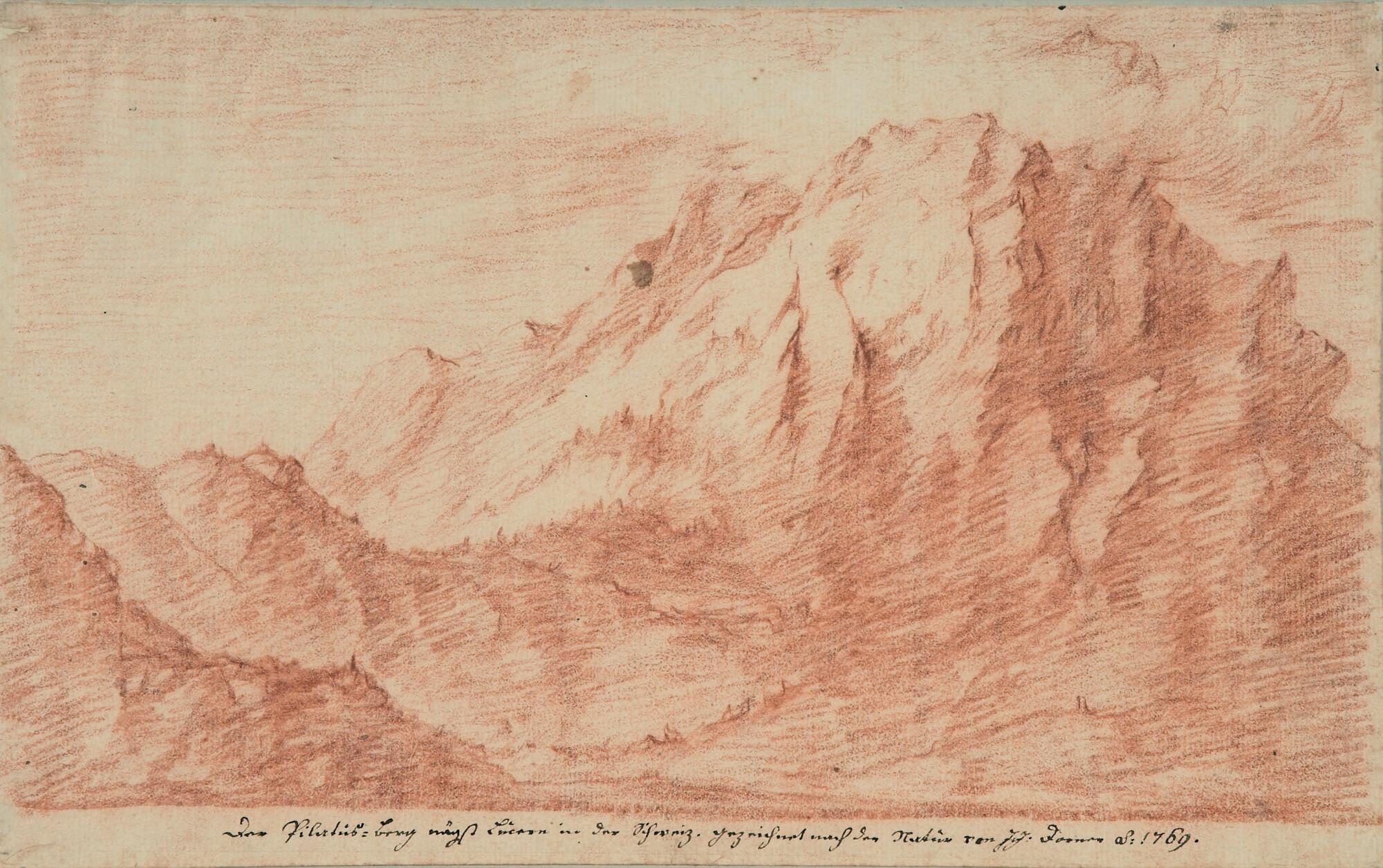 Johann Jakob Dorner d. Ä. - „Der Pilatus-Berg nächst Luzern in der Schweiz“.