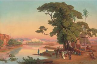 Johann Jakob Frey - Sunset By The Water, Cairo