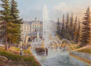 Johann Jakob Meyer - Schloss Peterhof bei Sankt Petersburg.
