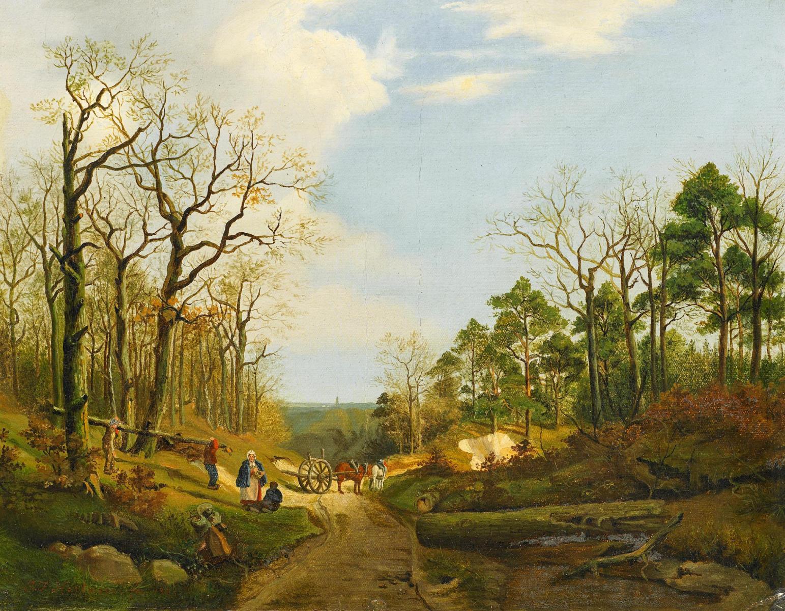 Johann Joseph Hartmann - Holzarbeiten im Herbst.