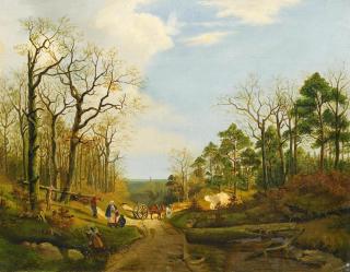 Johann Joseph Hartmann - Holzarbeiten im Herbst.