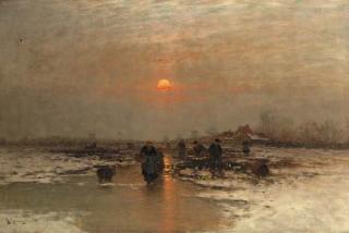 Johann Jungblut - Ice fishing at dusk