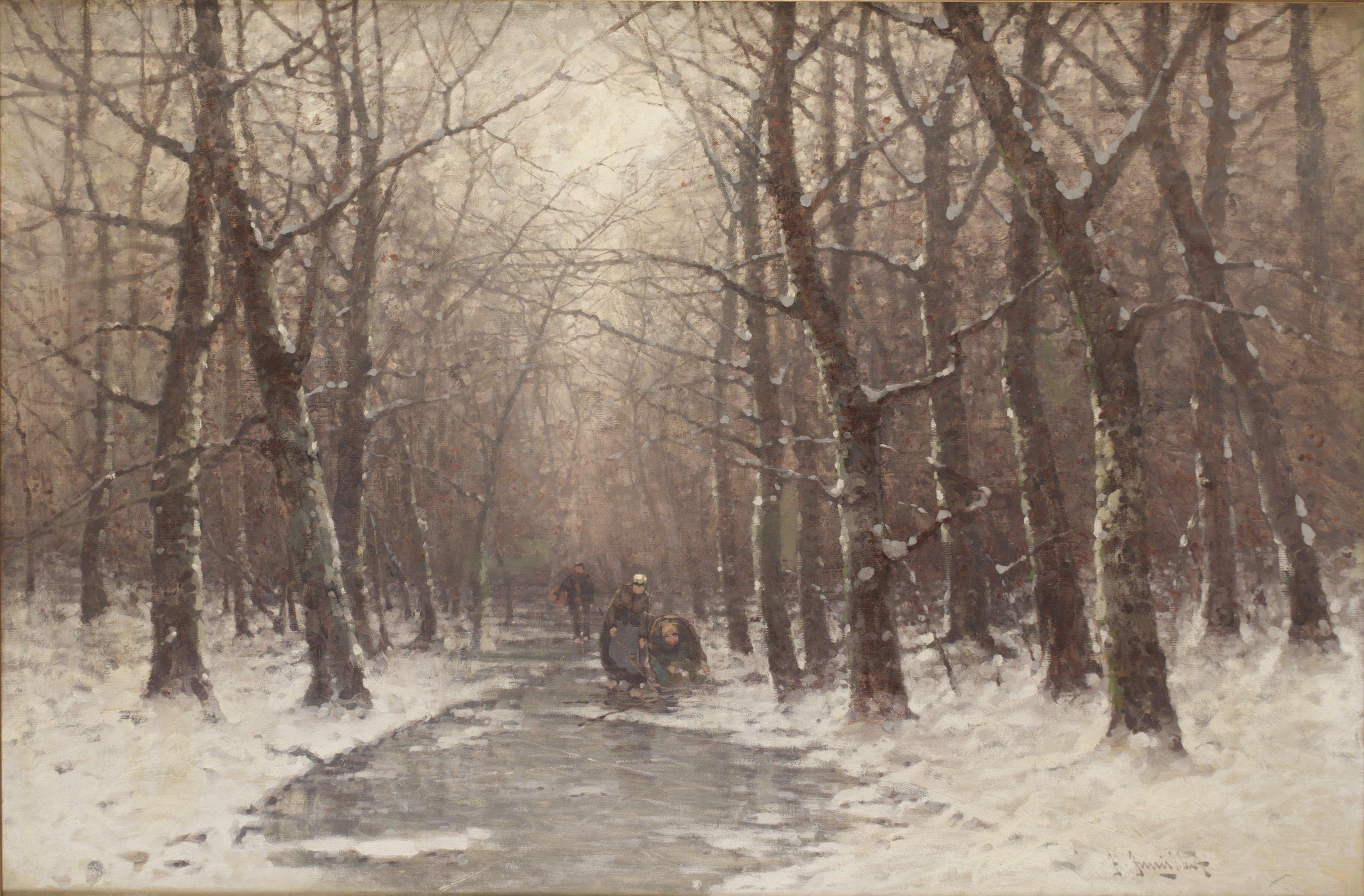 Johann Jungblut - Vinterlandskap med figurer