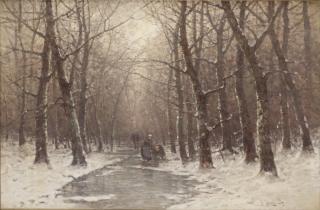 Johann Jungblut - Vinterlandskap med figurer