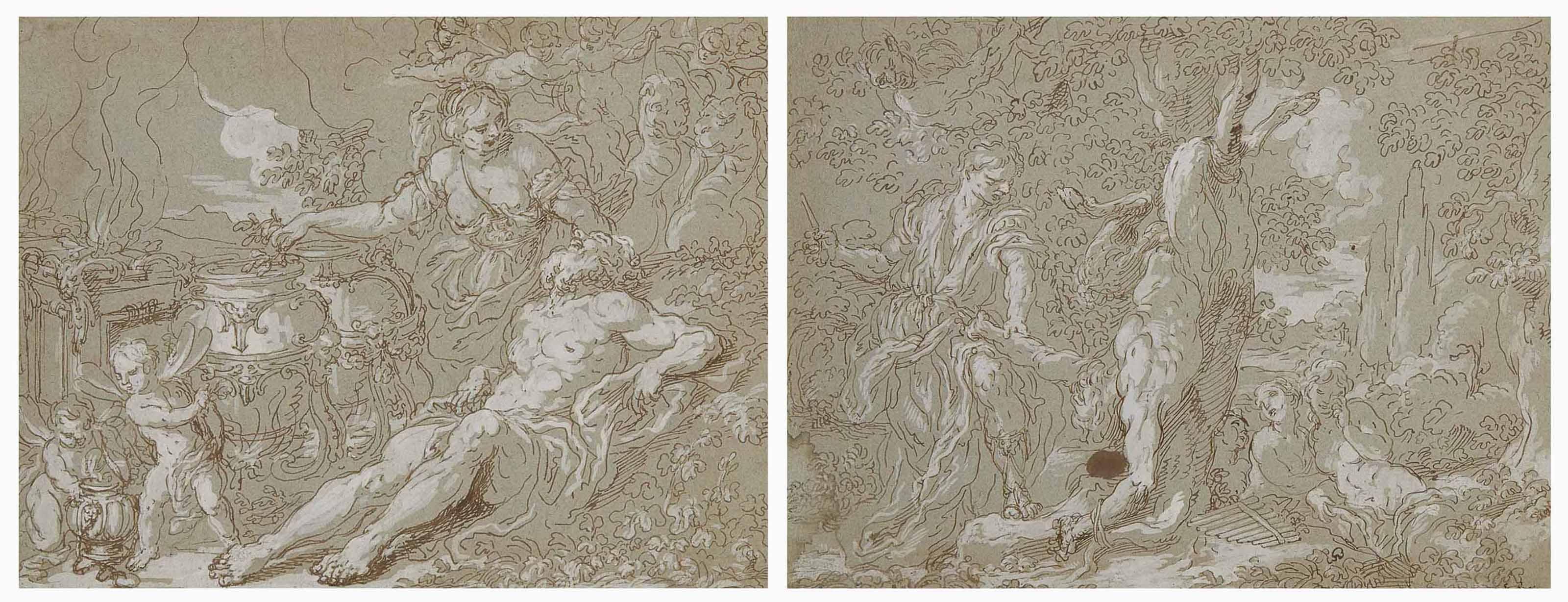 Johann Karl Loth - Médée rajeunit Éson ; et Le Supplice de Marsyas par Apollon