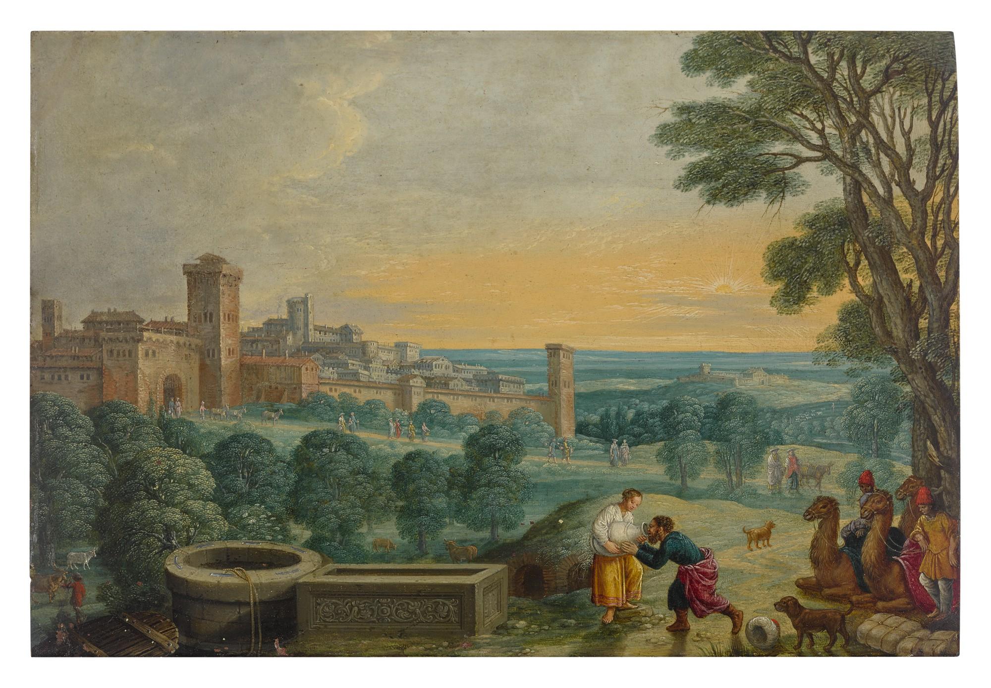 Johann König - Rebecca and Eliezer at the well