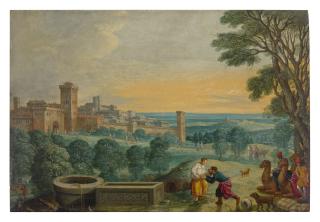 Johann König - Rebecca and Eliezer at the well