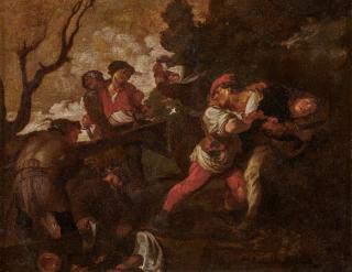 Johann Liss - Raufende Bauersleute.