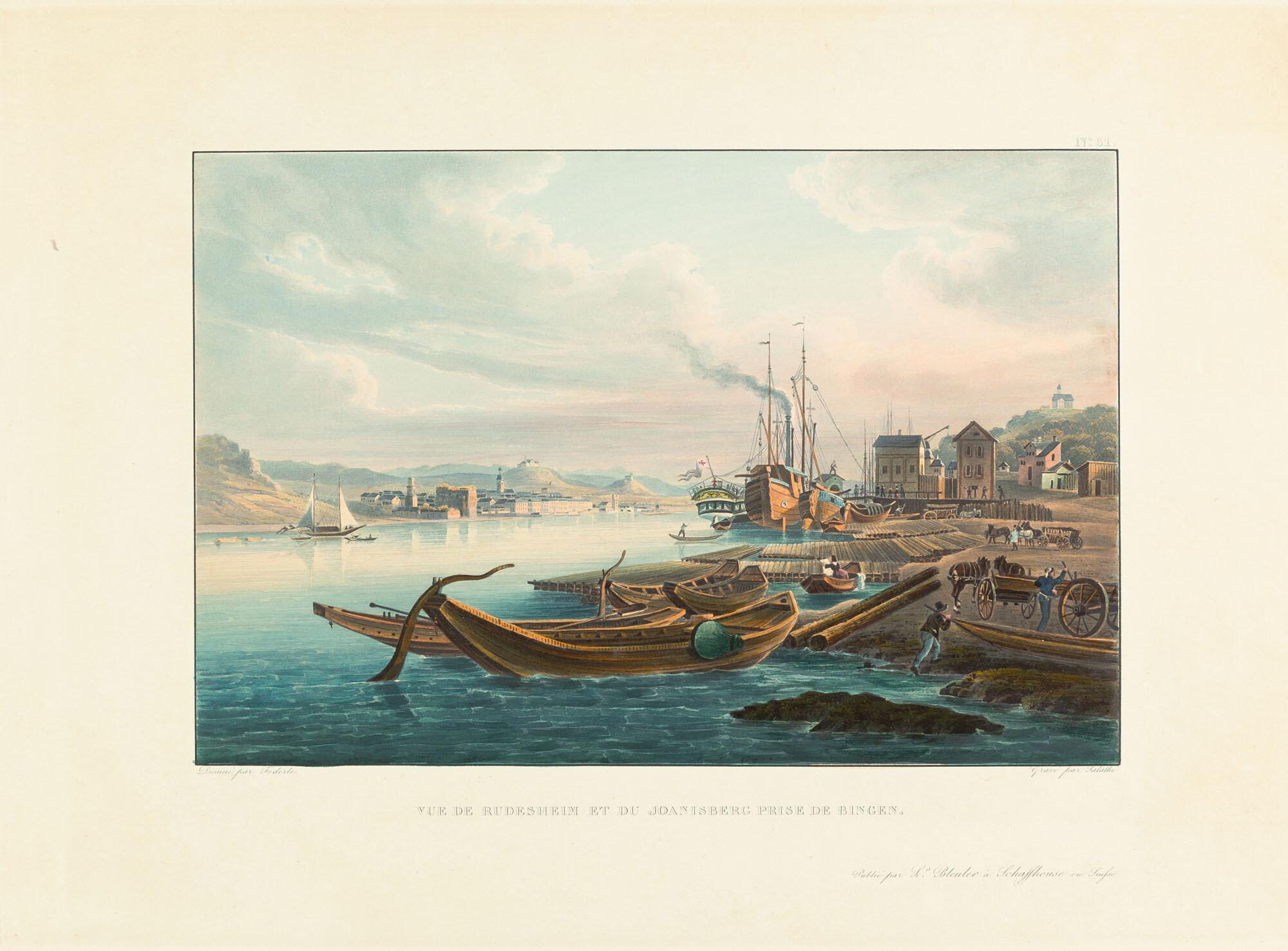 Johann Ludwig Bleuler - 4 Bll: Rheinansichten.