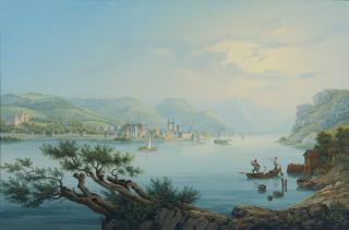 Johann Ludwig Bleuler - „Vue de la ville de Boppart vers le Houndsrüken.“