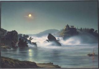 Johann Ludwig Bleuler - Vue du château de Laufen près de Schaffhouse en Suisse