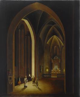 Johann Ludwig Ernst Morgenstern - Candlelit church interior
