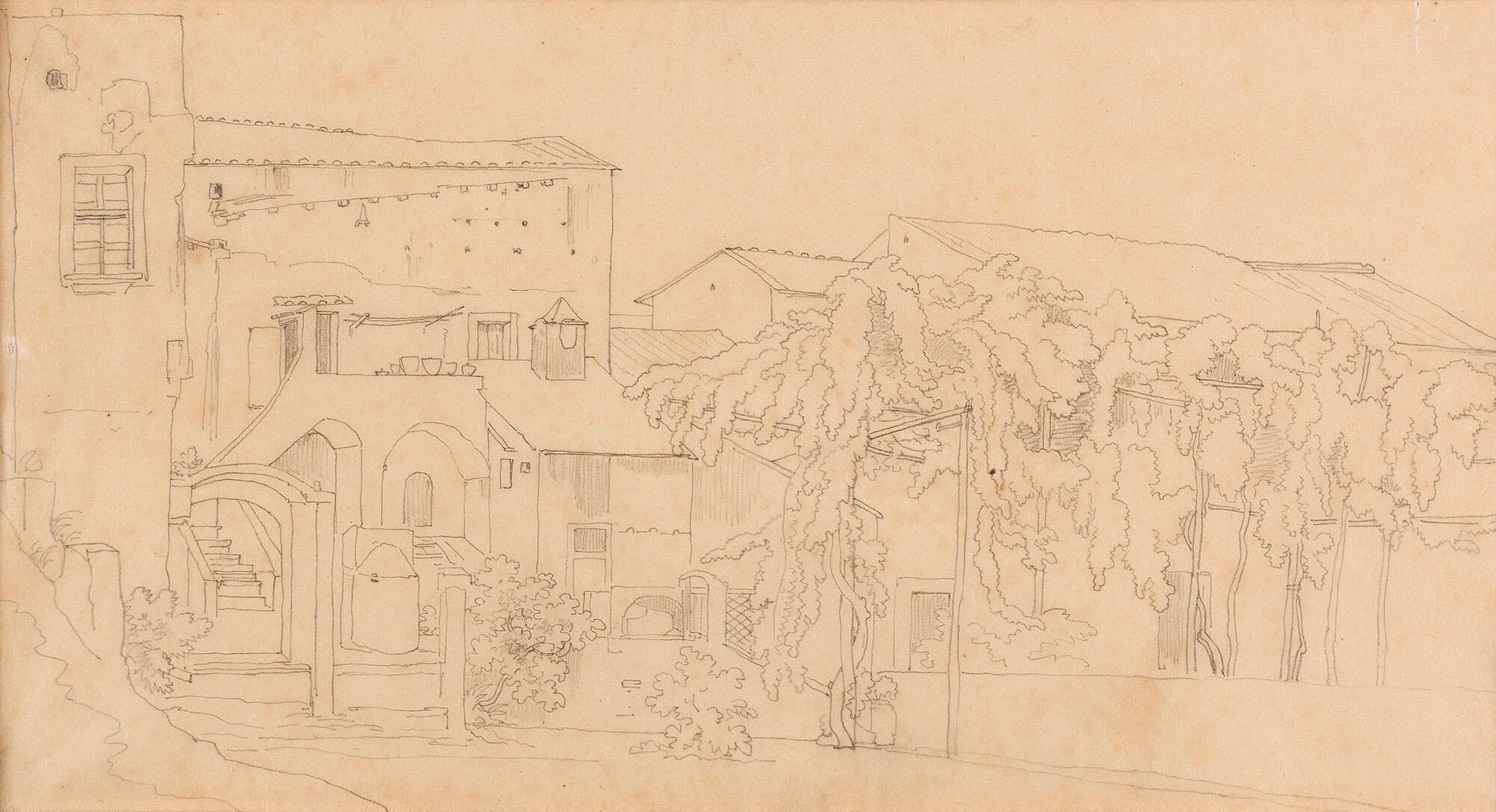 Johann Martin von Rohden - Häuser in Italien (Subiaco).