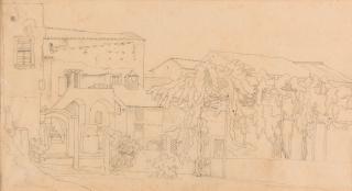 Johann Martin von Rohden - Häuser in Italien (Subiaco).