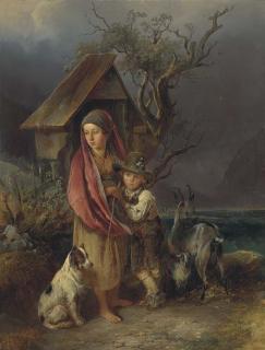 Johann Matthias Ranftl - A Rest On The Road Home