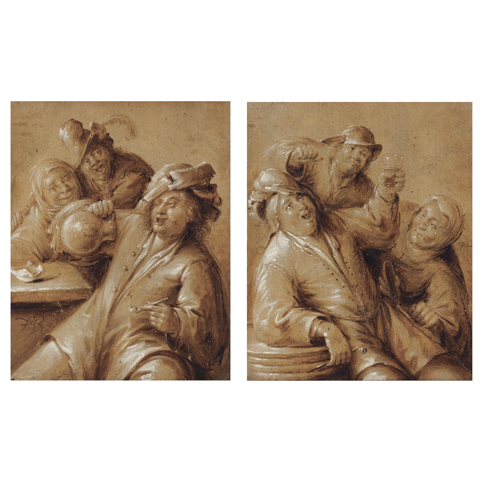 Johann Melchior Roos - A Pair Of Tavern Interiors