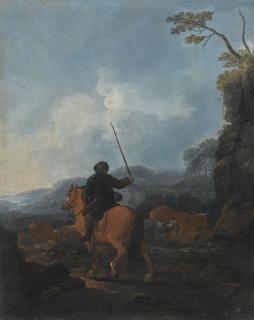 Johann Melchior Roos - A Shepherd Riding A Horse And Leading His Flock In A Landscape