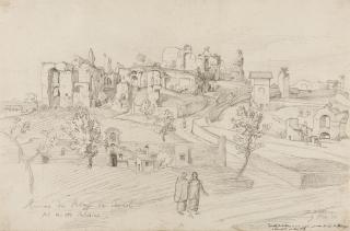 Johann Michael Wittmer II. - „Rovine dei Palazzi dei Cesari sul monte Paladino“.