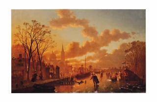 Johann Mongels Culverhouse - Ice Skating At Sunset