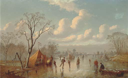 Johann Mongels Culverhouse - Skaters On A Dutch Waterway
