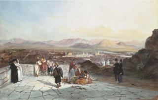 Johann Moritz Rugendas - Santiago de Chile from the hill of Santa Lucia looking to the west