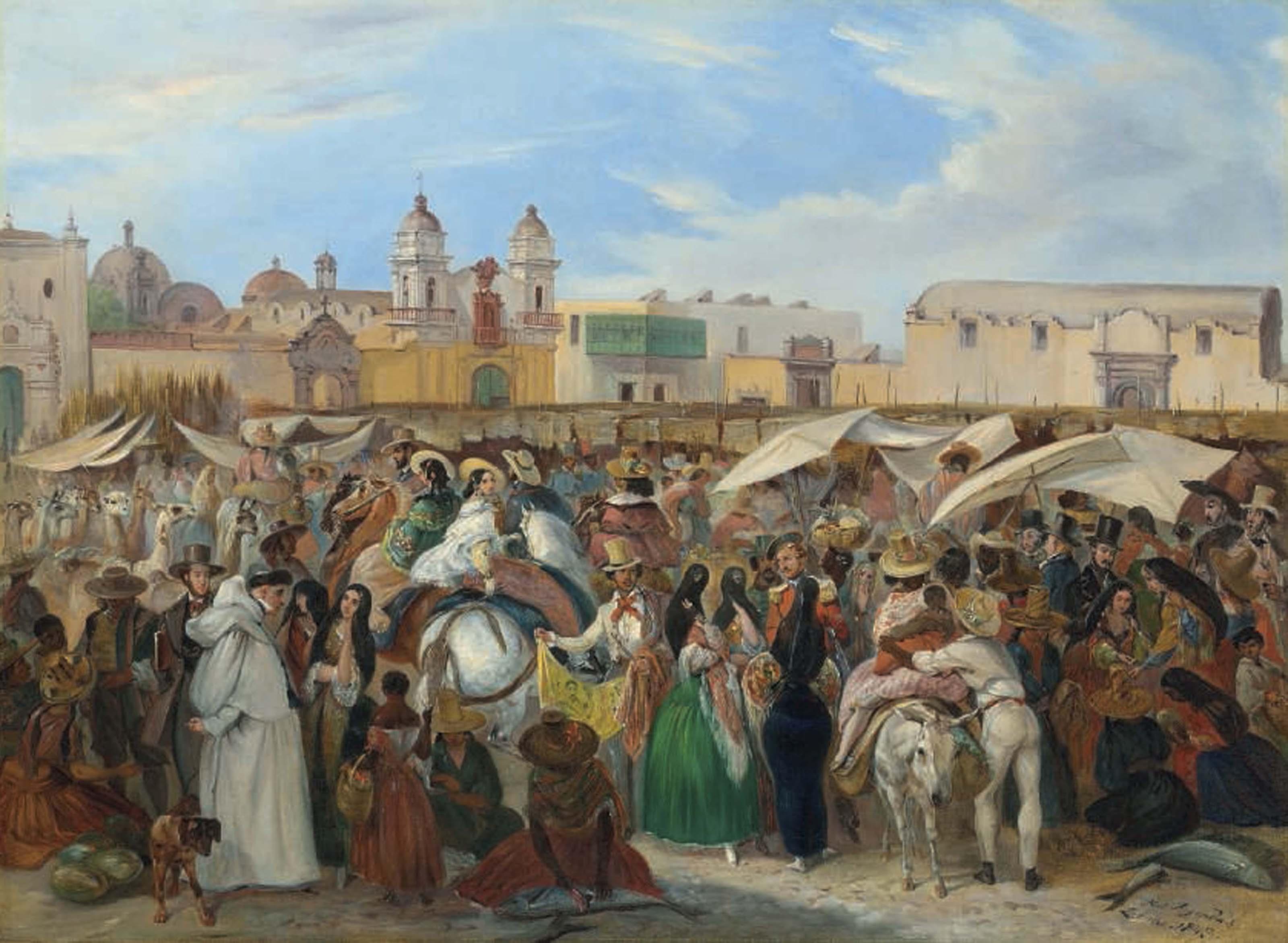 Johann Moritz Rugendas - The Independencia market, Lima