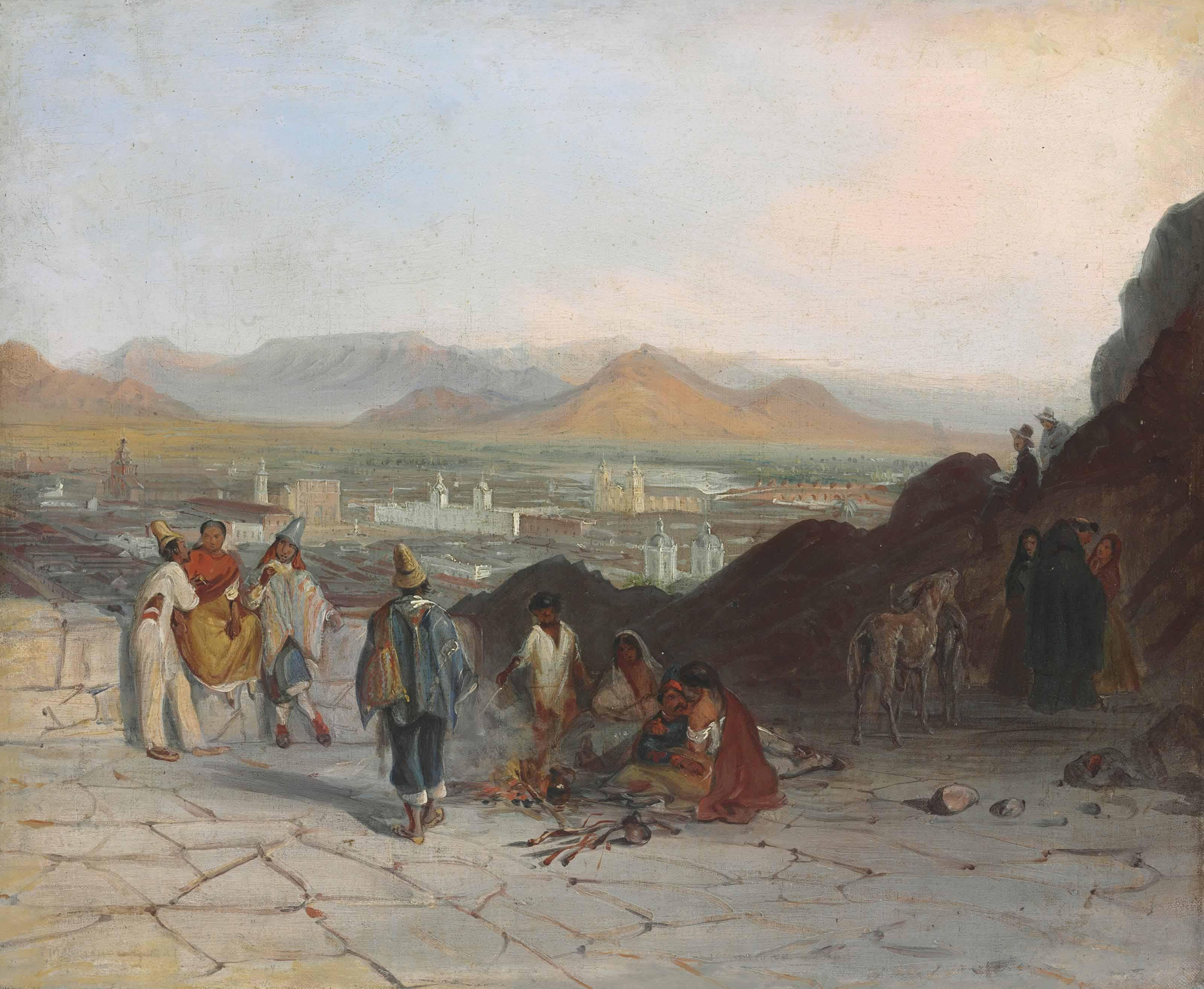 Johann Moritz Rugendas - Vista De Santiago Desde El Cerro Santa Lucía Hacia El Oriente