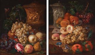 Johann Nepomuk Mayrhofer - Fruit Still life, a pair.