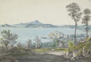 Johann Nepomuk Rauch - A view of Pozzuoli with Ischia in the distance