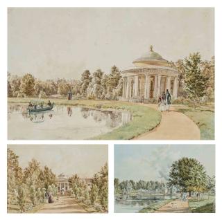 Johann Nepomuk Rauch - Dix vues du domaine de la famille Galitzin de Kuzminki près de Moscou