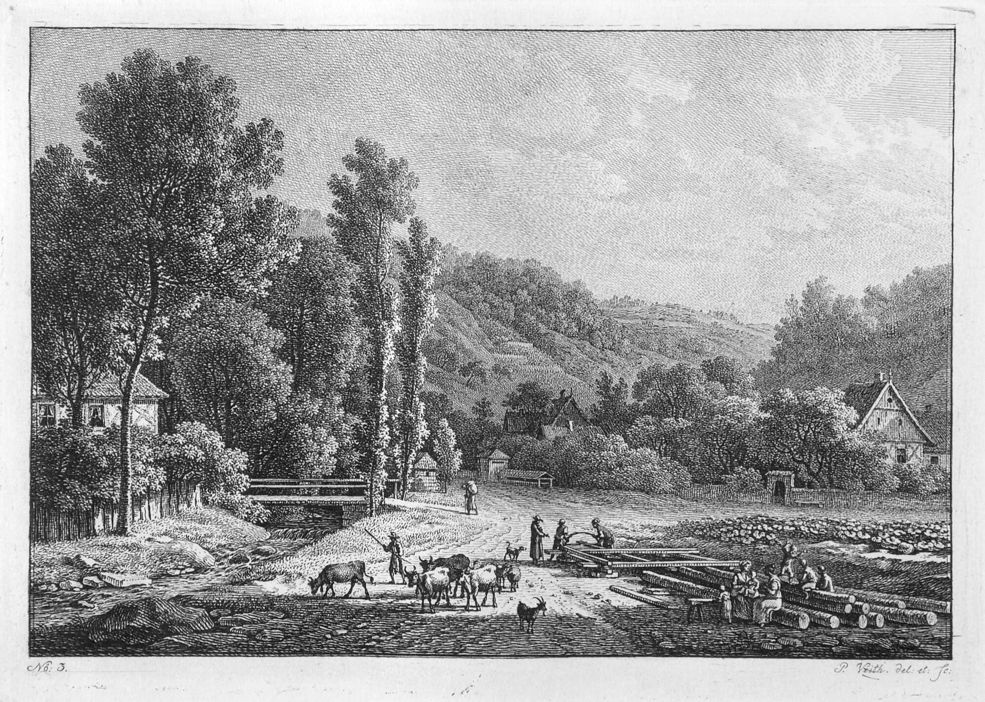 Johann Philipp Veith - Folge von 12 Bll.: Partien aus der Umgebung von Dresden und