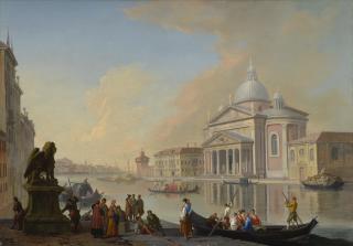 Johann Richter - Venice, A Capriccio View Of The Grand Canal Towards The Punta Della Dogana