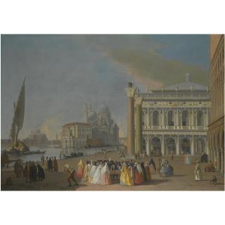 Johann Richter - Venice, A View Of The Molo, Looking West Towards Santa Maria Della Salute And The Palazzo Ducale To The Right