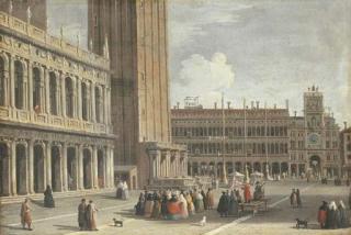 Johann Richter - Venice: the Piazza San Marco looking north from the Piazzetta towards the Torre del\'Orologio