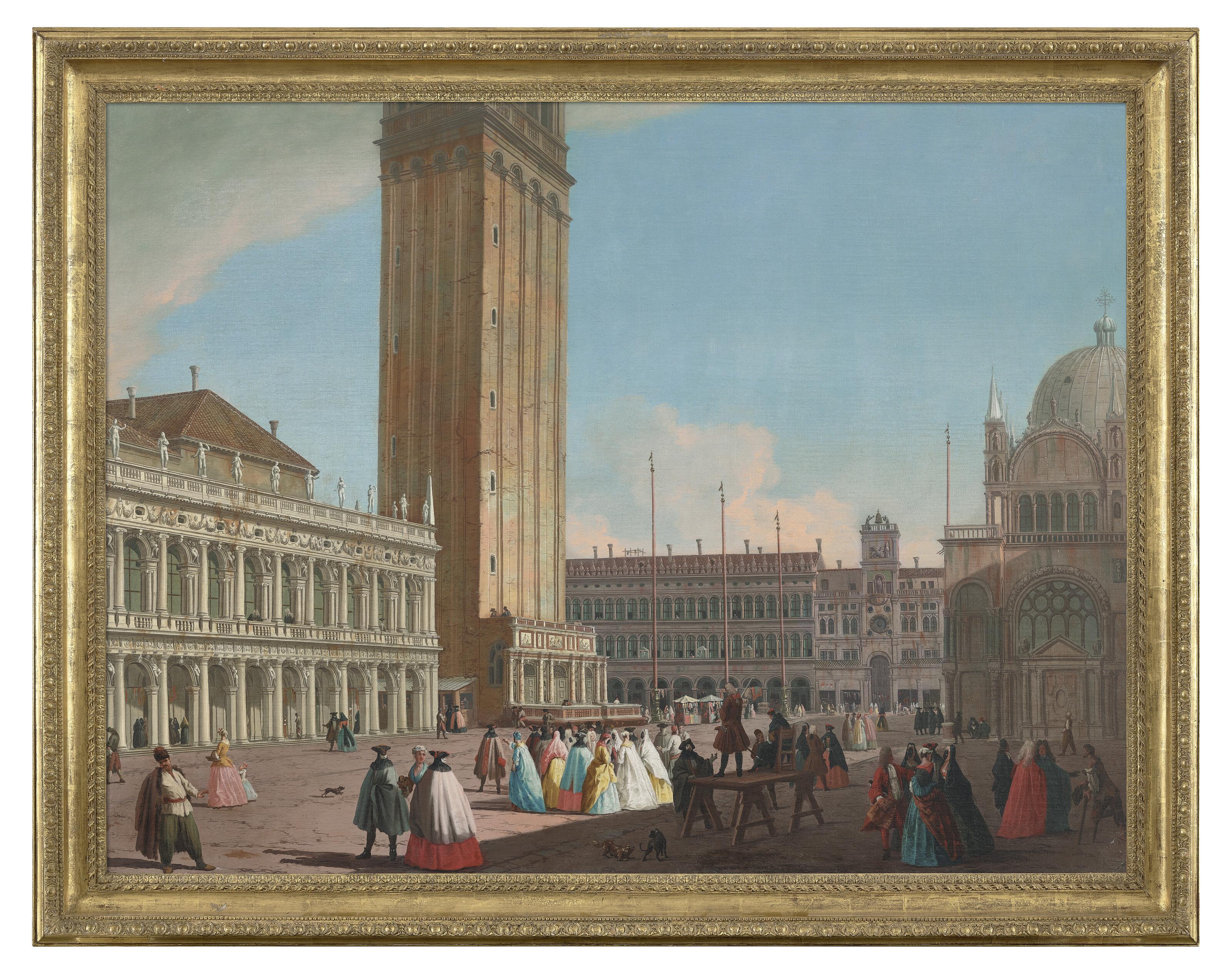 Johann Richter - Venice, the Piazzetta looking north-west towards the Campanile, with the Biblioteca, the Procuratie Vecchie and the Torre dell\'Orologio