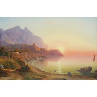 Johann-Rudolf Bühlmann - Vue De La Côte Italienne, Probablement Capri